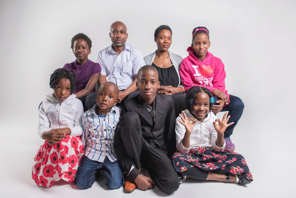Photo of the Mbwile family,  Congolese refugees that utilized CHEO services